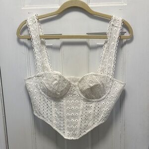 Olivaceous White Lace Bustier
